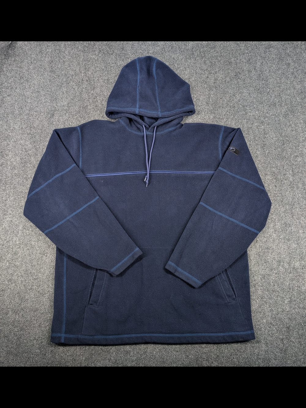 Vintage Nautica Sport Tech NST Fleece Hoodie Navy Blue Mens Large Gorpcore